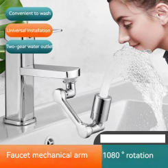 Universal 1080° Rotational Faucet Extender Robotic Arm For Kitchen Accessories Washbasin Bathroom Sink Faucets Replacement Parts