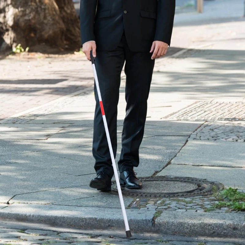 Description Picture 4 of itemGuide Cane Foldable Blind Cane Four-Section Blind Cane Portable Aluminium Alloy Walk Stick Practical Walking Stick (White)