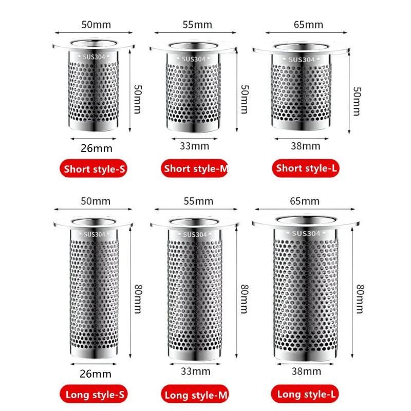 Description Picture 2 of itemStainless Steel Sink Filter Mesh Floor Drain Filter Mesh Kitchen Sink Anti-clog Filter Bathroom Hair Catcher Sink Accessories