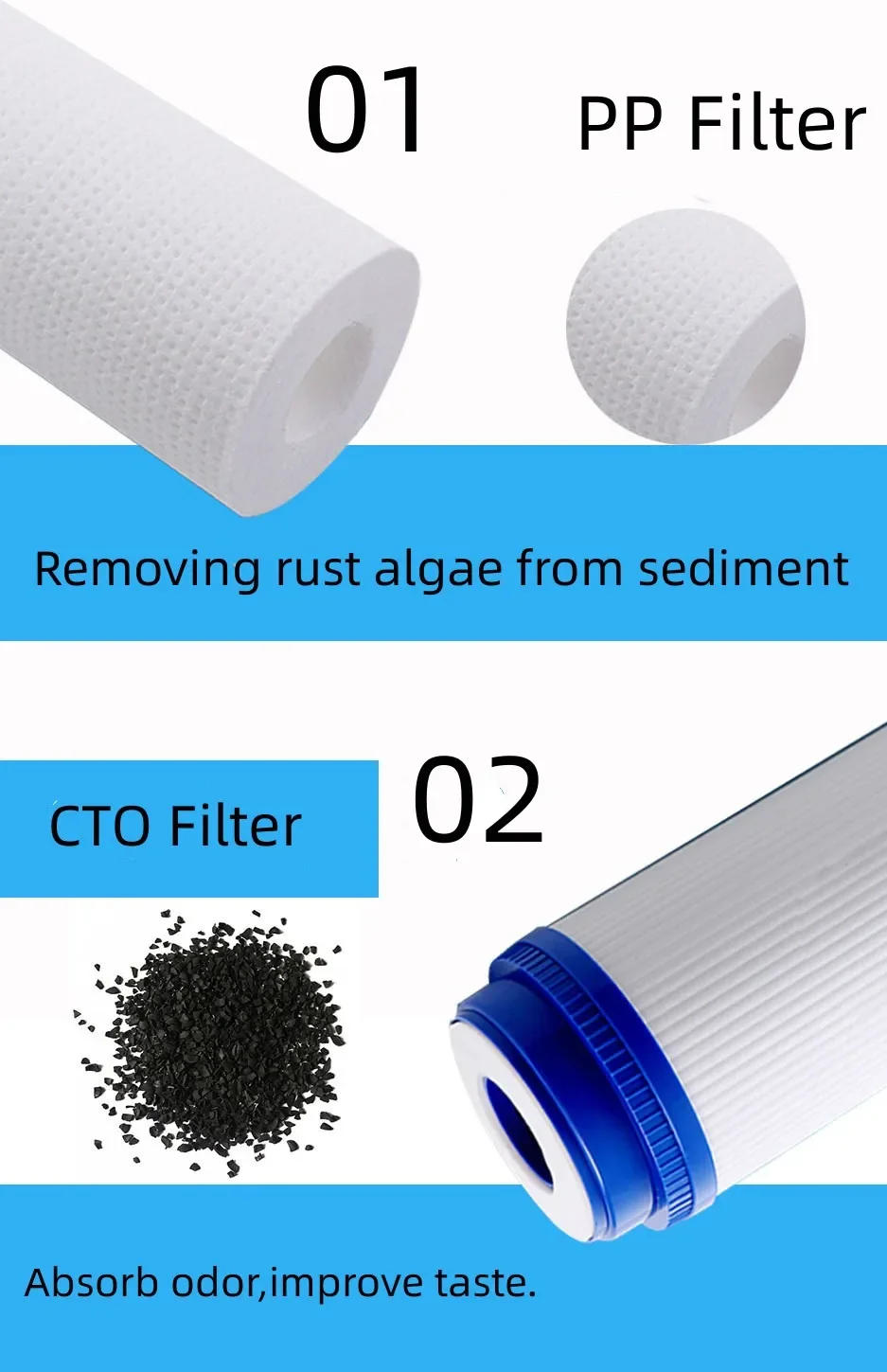 Description Picture 5 of itemDesktop Water Dispenser10 Inch 3 Stages Stainless Steel Water Purifier UF PP CTO Household Direct Drinking Prefilter Ultrafiltra