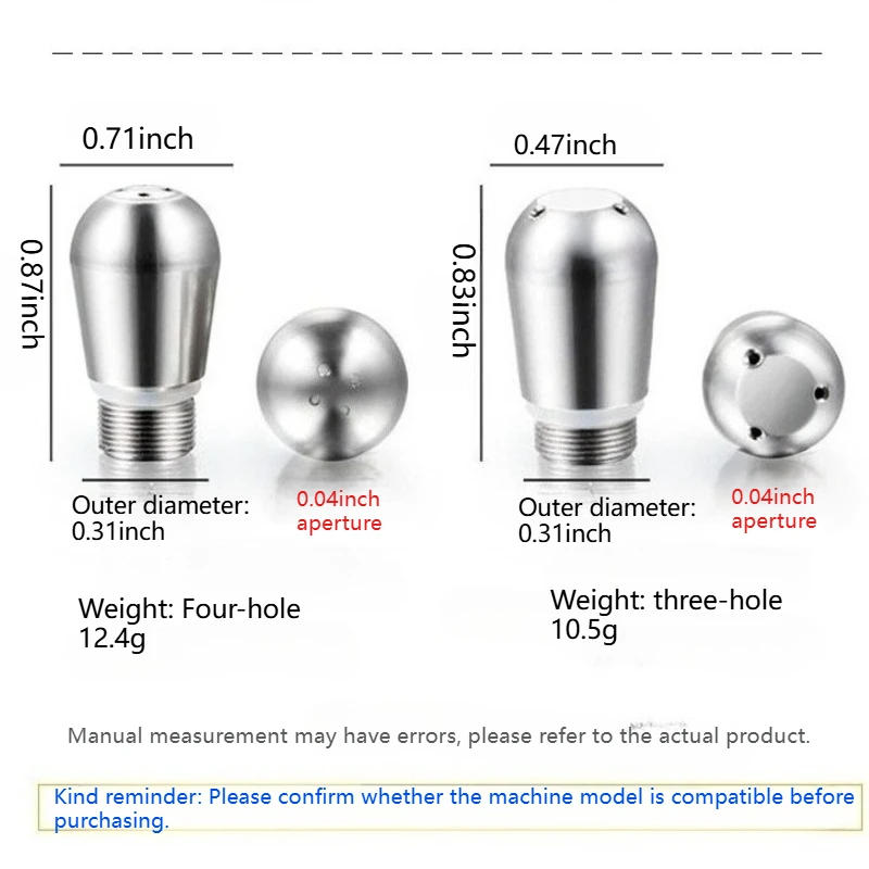 Description Picture 4 of item1PC 3/4 Hole Coffee Maker Steam Nozzle for Barsetto Generation 1/2/2S, Maxim MKA74, Donlim 5700P Milk Foam Spout Steam Wand Tip