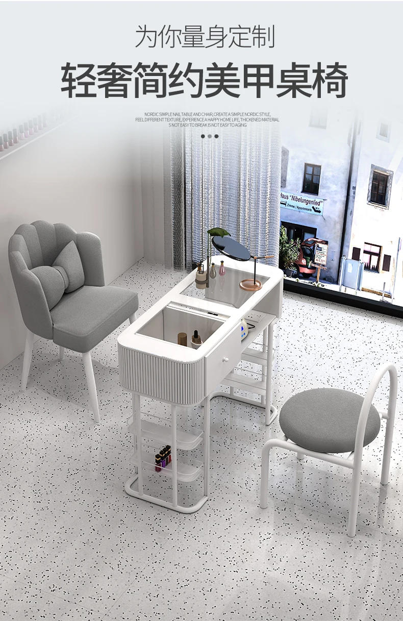 Description Picture 2 of itemAccessories Desk Nail Table Folding Workstation Reception Designer Nail Table Salon Barbershop Tavolo Per Unghie Furniture