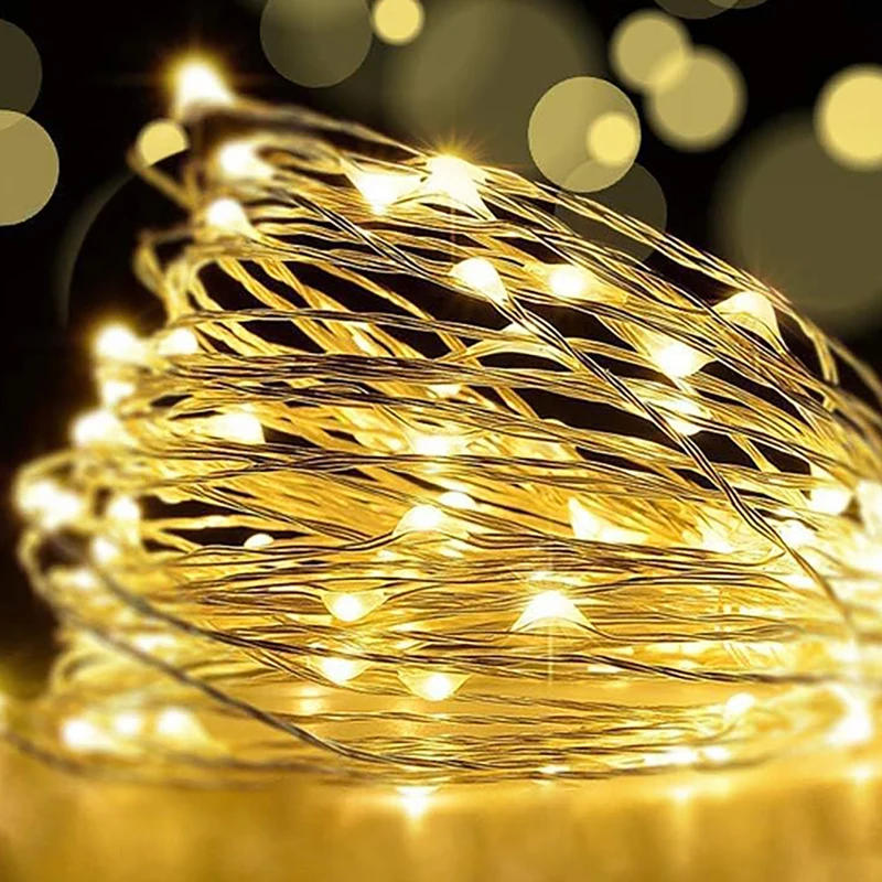 Description Picture 4 of item100-2M LED String Light USB/Battery Operated Copper Wire Garland Fairy Lighting Strings Christmas Wedding Party Decoration Lamps