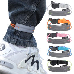 Reflective Cycling Pants Cuff Band High Visibility Bicycle Trouser Bands Adjustable for Night Walking Cycling Running