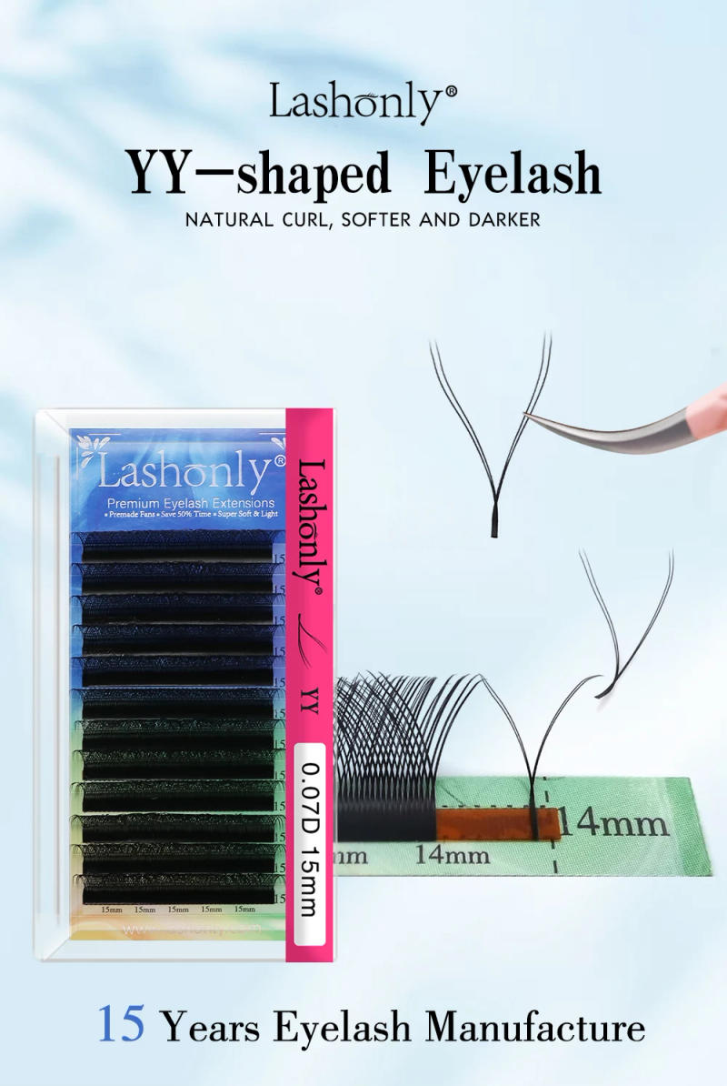 Description Picture 2 of itemLashonly YY Shape Eyelash Extension Two Tips Faux Mink Hand Woven Premium Lash High Quality Soft Natural Mesh Net Cross Lashes