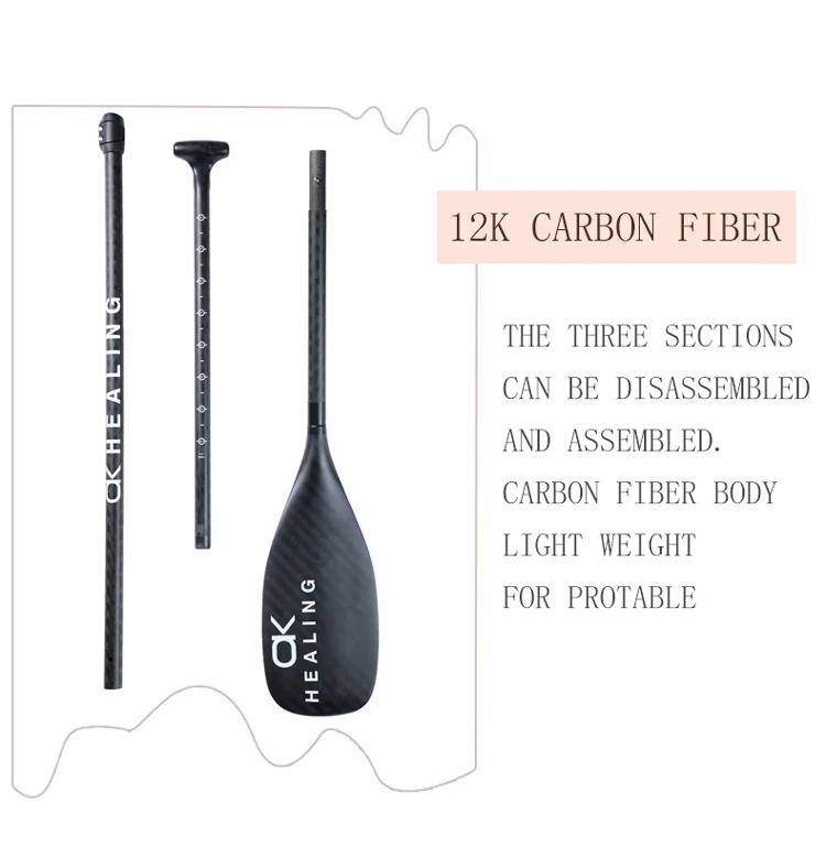 Description Picture 5 of itemHealing 100% Carbon Fiber Oars 12K SUP Paddle Surfboard Kayak Accessories Inflatable Stand Up Paddle Surf Carbon  Blade Shaft