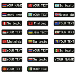 1PC 10cmx2.5cm Custom Name Flag Patch Badge Iron On Or Hook Loop Armenia Serbia Peru Singapore Turkey Georgia Japan Macedonia
