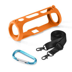 Soft Speaker Protective Cover with Shoulder Strap and Carabiner Speaker Storage Box Protection Casing for JBL FLIP ESSENTIAL 2