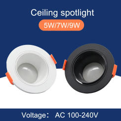 3pcs Rotating Ceiling Lamp Spotlight - Angle Adjustable LED Downlight, 5W 7W 9W, AC220V 120V, White Color for Indoor Lighting