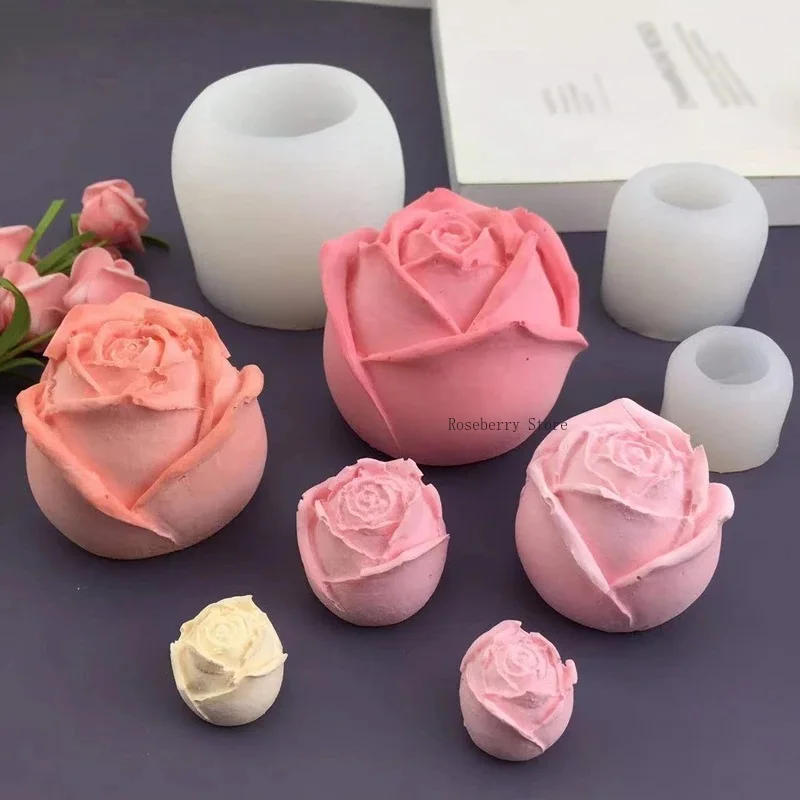 Description Picture 4 of itemFood Grade Rose Flower Silicone Mold DIY Handmade Aromatherapy Candle Molds Clay Resin Plaster Mold Ice Cube Chocolate Cake Mold