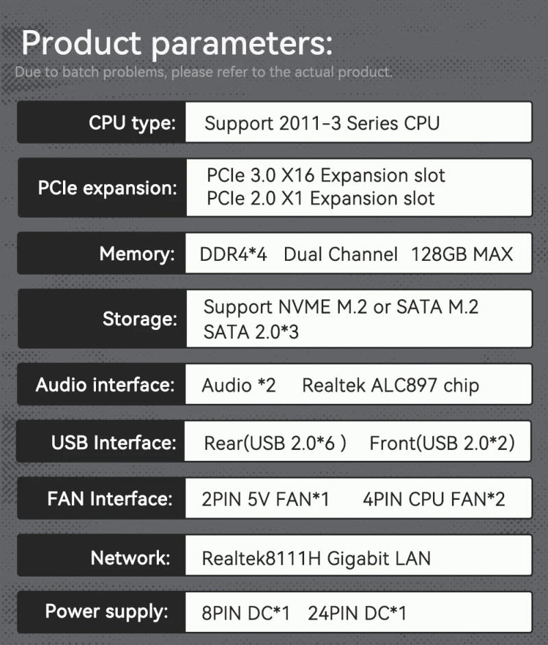 Description Picture 2 of itemMACHINIST X99 PR9-H White Motherboard Set kit With Intel Xeon E5 2670 V3 LGA 2011-3 CPU + DDR4 16GB RAM support NVME m.2
