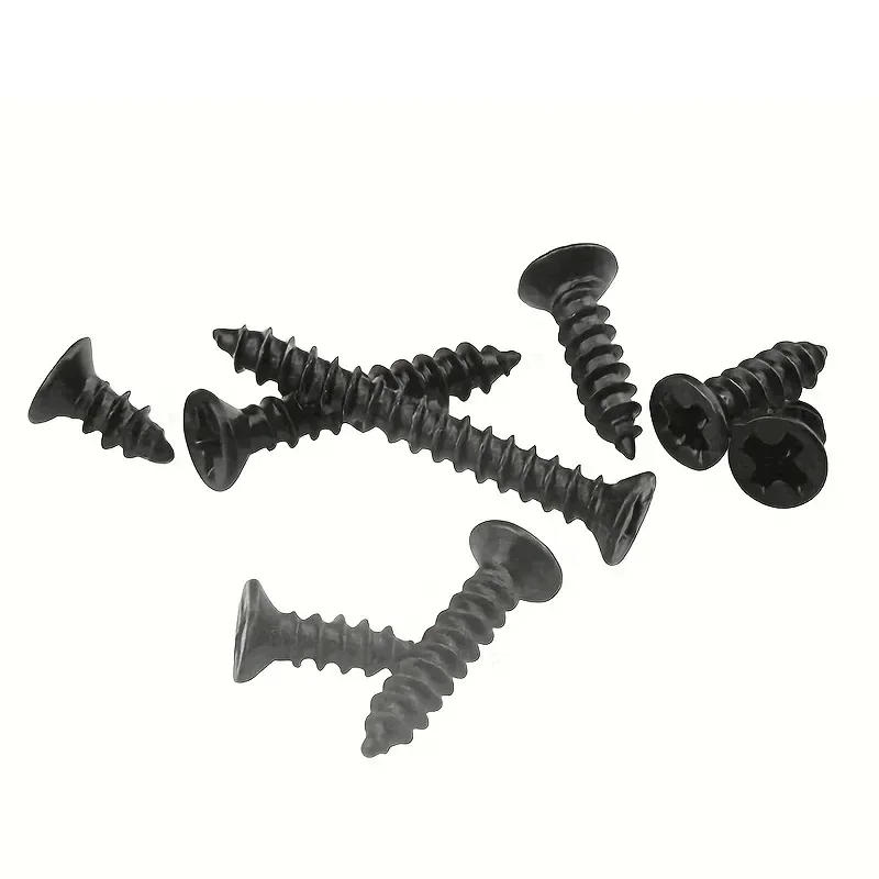 Description Picture 6 of item800pcs M2 Self Tapping Screw Black Flat Countersunk Head Wood Screw Carbon Steel For Home Improvement DIY