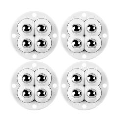 4pcs Paste Universal Wheel 360 Degree Free Rotation Self Adhesive Universal Pulley Rotating Wheels No Noise for Trash Can Bottom