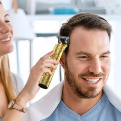 Hair Beard Trimmer Men Professional Hair Trimmer Hair Clippers Men Cordless USB Rechargeable T-Blade Trimmer Shaver Gold Dragon