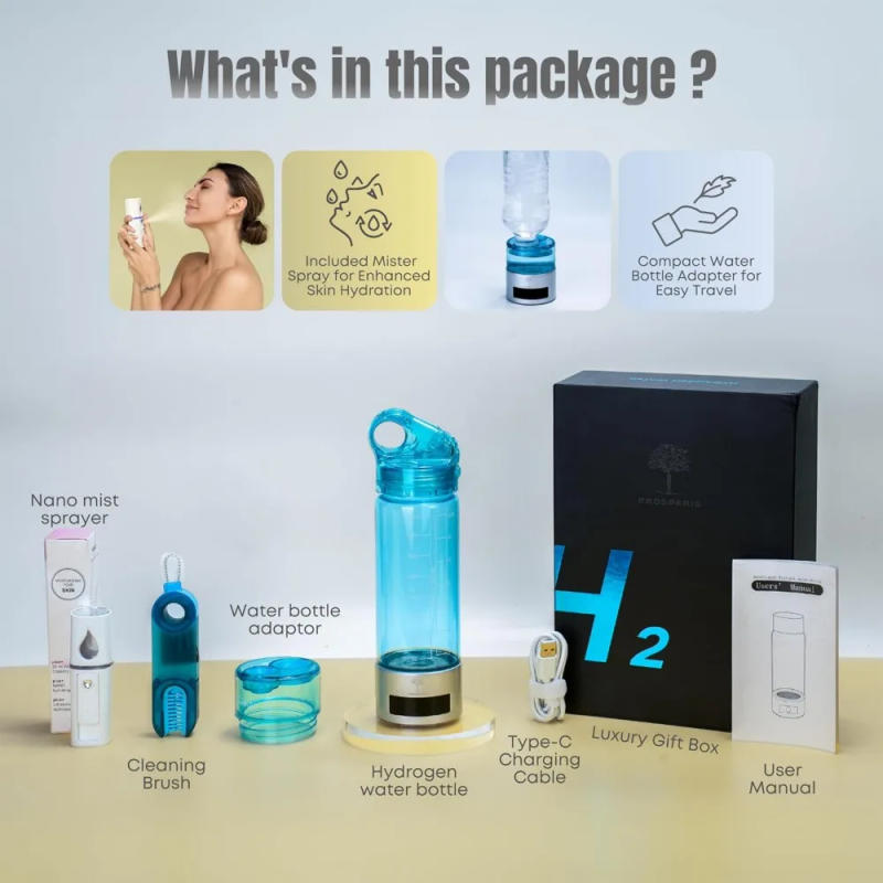 Description Picture 5 of itemHydrogen Water Bottle,3000ppb of Hydrogen,3 Minutes Dual Mode,Rechargeable Water Generator with SPE PEM Technology Water Ionizer