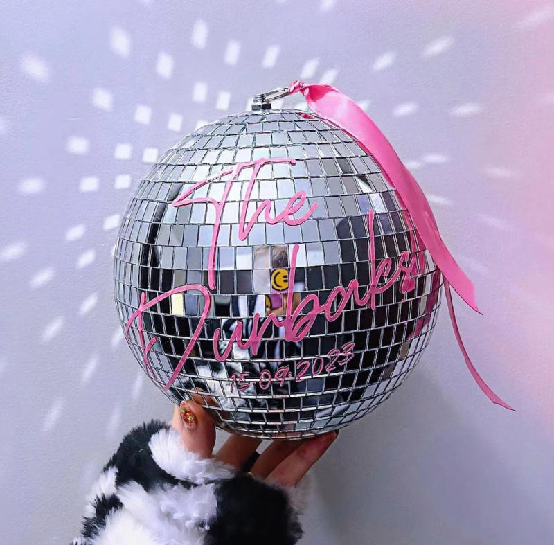 Description Picture 4 of itemPersonalised Disco Ball 20cm Party & Wedding Decor Unique Gift Disco Theme Parties DIY Weddings Showers Events Hen Do