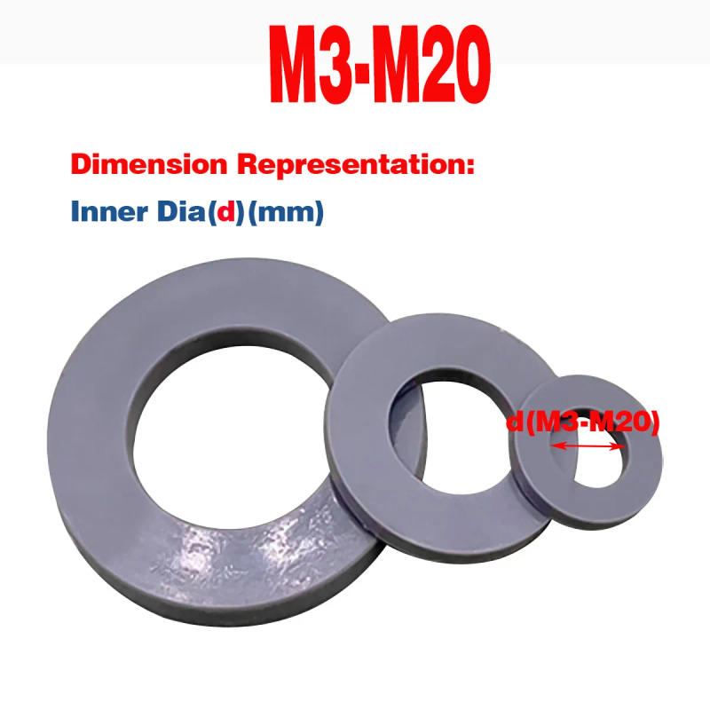 Description Picture 2 of itemNylon Flat Pad / Gray Plastic Washer Acid And Alkali Resistant M3-M20