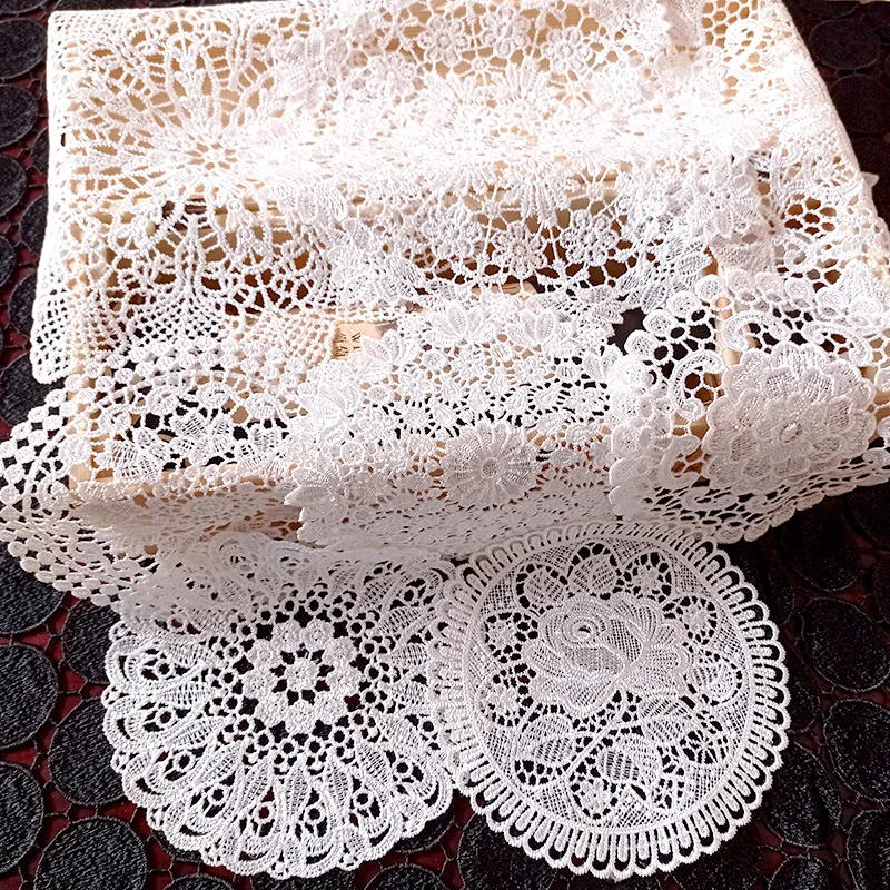 Description Picture 4 of itemRound Hollow Lace Coaster Napkin Embroidery Flower Placemat Mug Dining Coffee Table Cup Mat Wedding Christmas Home Decoration