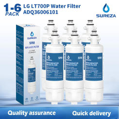 Replace LG Refrigerator Water Filter LT700P ADQ36006101 ADQ36006102 RWF1200A Kenmore 9690 LFXC24726S, LMXS27626S, 1-6 PACK
