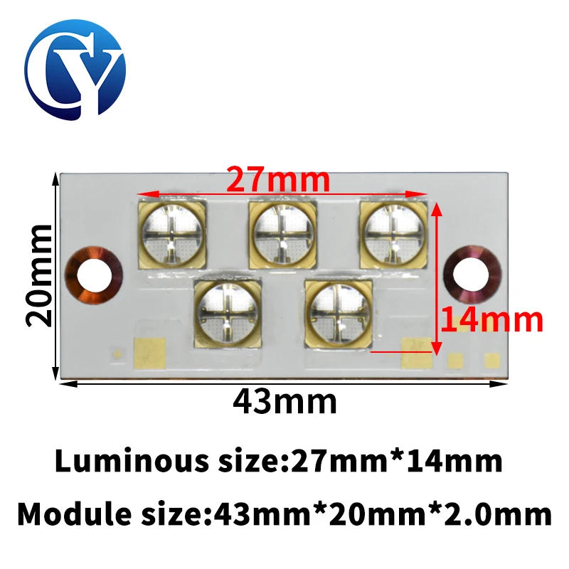 Description Picture 4 of item50W UV LED Light Curing Lamp Module 6565 365nm 385nm 395nm 405nm 3D Label Inkjet Printer Glue Resin Bottle Ink Curing PCB