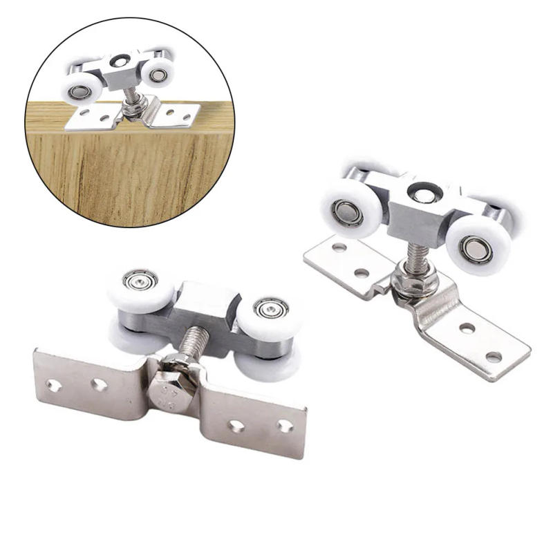 Description Picture 2 of item1pc Sliding Door Track  Rail Hanging Rail  Roller Stainless Steel Slide Pulley Glass Door Hanging Track Pulley Silent Wheels