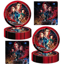 Stranger Things Disposable Tableware Plate Cup Napkins Stranger Things Decor For Kids Birthday Party Decorations Supplies Favors