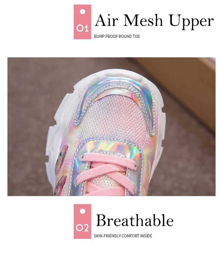 Description Picture 4 of itemBrand Kids Sneakers Lightweight Girls Running Shoes for Girls Breathable Sport Tennis Shoes Children Gym Shoes Antislip Trainers