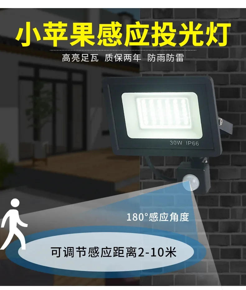 Description Picture 2 of itemLED Flood Light 200W 100W 50W 30W 10W AC 220V Reflector Spotlight Street Light Wall Lamp IP66 Waterproof Outdoor Garden Lighting