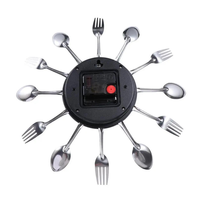 Description Picture 6 of item3D Spoon Fork Wall Clock Removable Modern Cutlery Wall Clock Creative Fashion Decorative Horloge Living Room