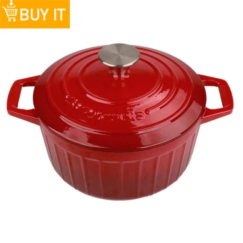Description Picture 2 of itemEnameled Cast Aluminum Dutch Oven With Lid 4.7L Nonstick Pan for Bread Baking Casserole Dish Enamel Coating For All Heat Source