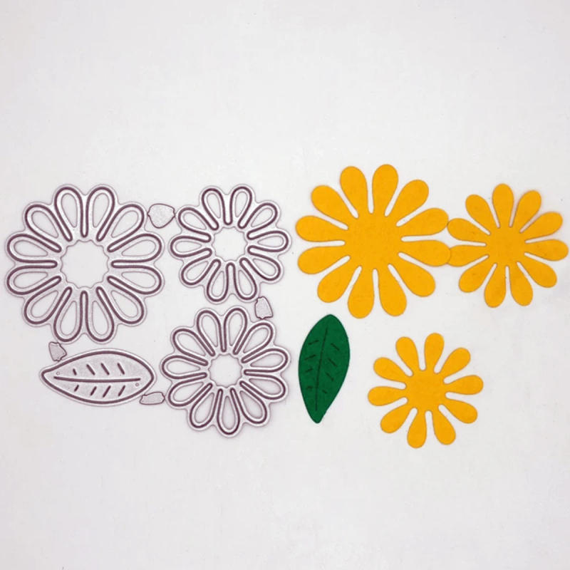 Description Picture 3 of itemMetal Cutting Dies 4 Pcs Chrysanthemum and Leaf DIY Scrapbooking Album Decoration Embossing Paper Card Craft