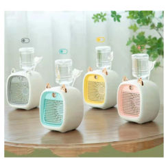 1200Mah Mini Air Conditioner Portable Desktop Fan Humidifier Purifier 3 Speed 2 Mode Spray USB Table Fan Car Home