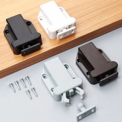 Handle-free Wardrobe Cabinet Door Bouncer Bouncing Press Type Self Lock Invisible Press Cabinet Panel Opener Catches With Screws