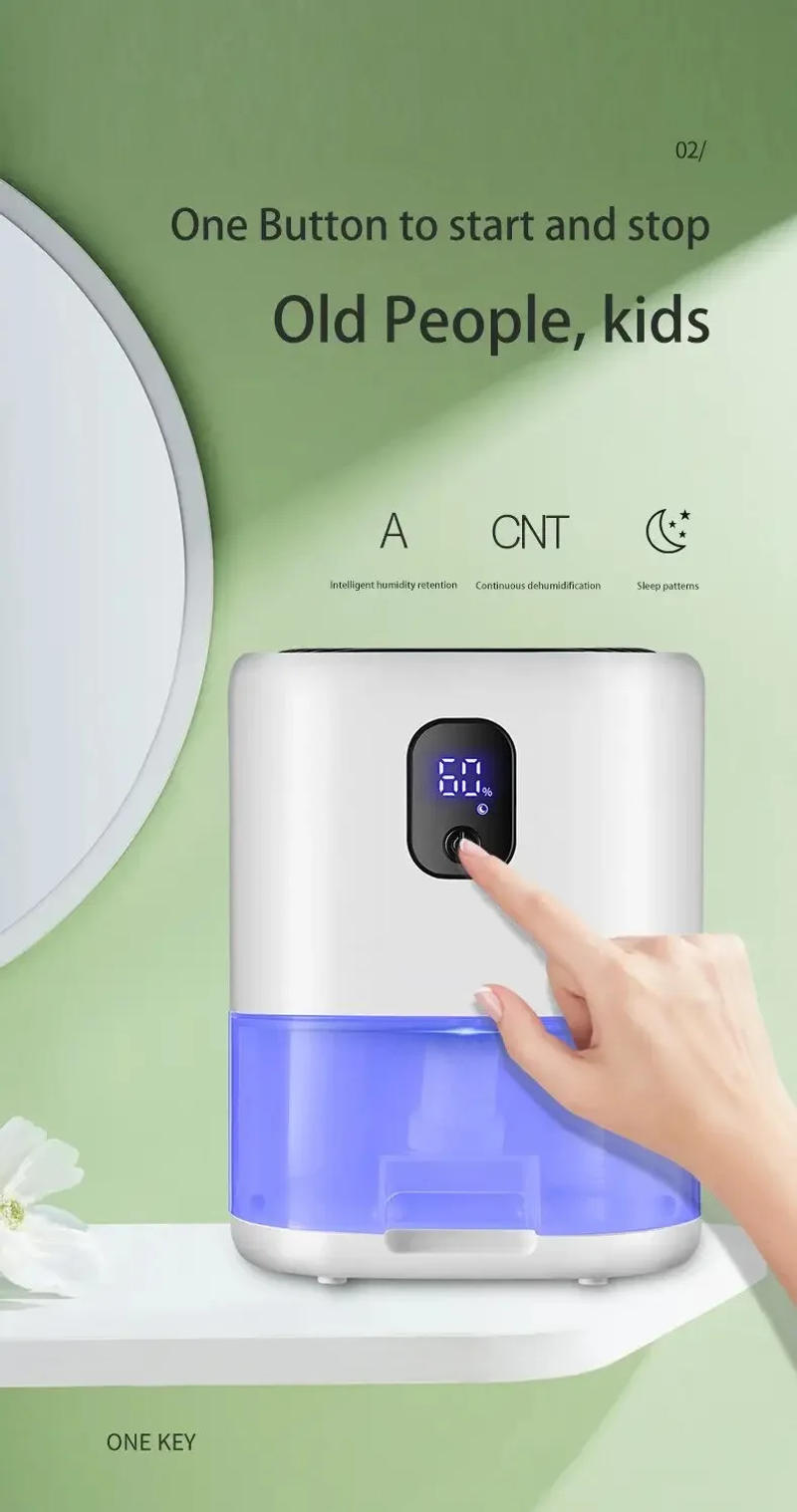 Description Picture 5 of itemHOMEFISH Dehumidifier Air Dryer Moisture Absorbers Removable Tank LED Touch Panel Ambient Light Electric Home Dehumidifier