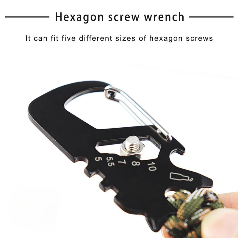 Description Picture 5 of itemMulti-functional Stainless Steel Woven Keychain, Paracord Climbing Hiking Carabiner, EDC Lanyard for Outdoor