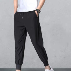Casual Men's Quick Drying Drawstring Pants Sports Jogger Cargo Sweatpants Streetwear Trousers Pants Man Clothing