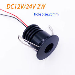 1PCS Dimmable Mini LED 2W Spot Downlight Cabinet Ceiling Light Cut 25mm CRI80+ DC12V DC24V Backdrop & Other Indoor Lighting