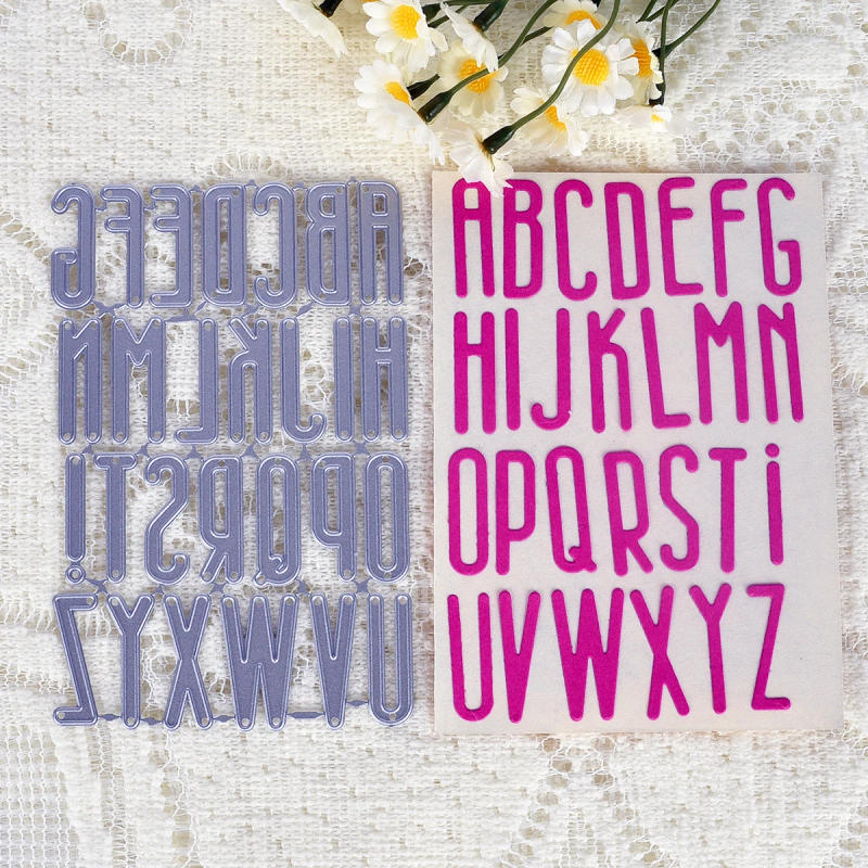 Description Picture 2 of item26 English Alphabet Arabic Numeral Happy Birthday Bow Tie Five-pointed Star Love Circle Metal Cutting Die For Embossing Decor