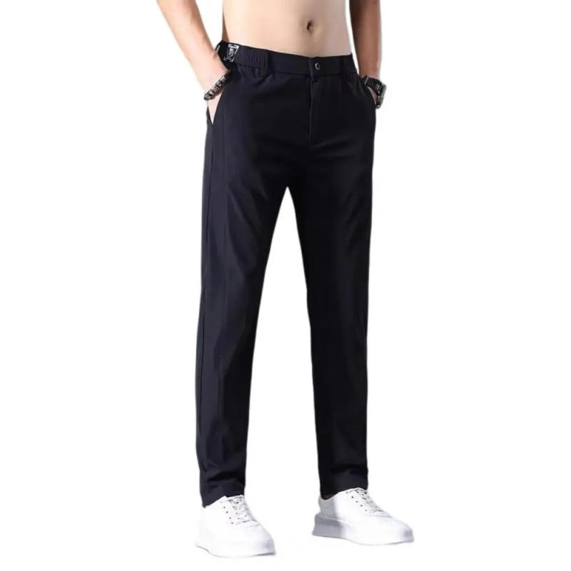Description Picture 4 of itemChic Men Summer Pants Straight Breathable Anti-wrinkle Men Summer Pants  Slim Fit Men Suit Pants Male Clothes