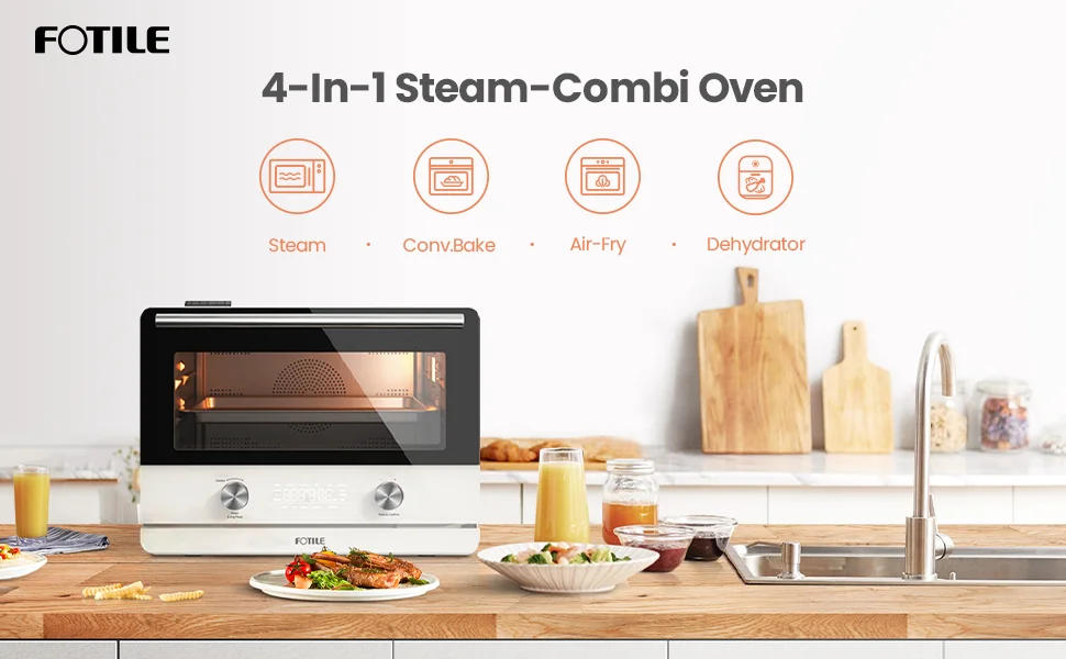 Description Picture 2 of itemChefCubii 4-in-1 Countertop Convection Steam Oven, Air Fryer, Dehydrator with True Convection Bake, Steam-Bake, Broil, 40 Preset