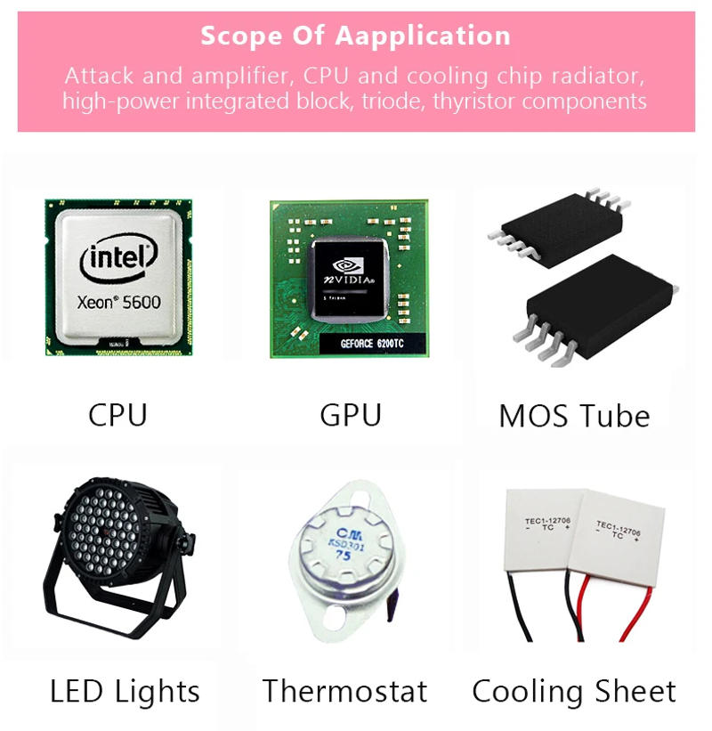 Description Picture 6 of itemThermal Paste Gray GD66 1000pcs LED Lamp Cooling Accessories CPU Processor Radiator Thermal Paste Compound VGA Heat Dissipation