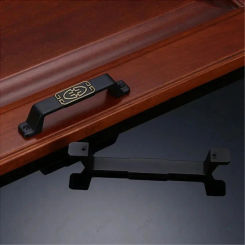 Luxury Solid Vintage Cabinet Handle Chinese Black Brass Handle Square Drawer Cabinet Door Handle