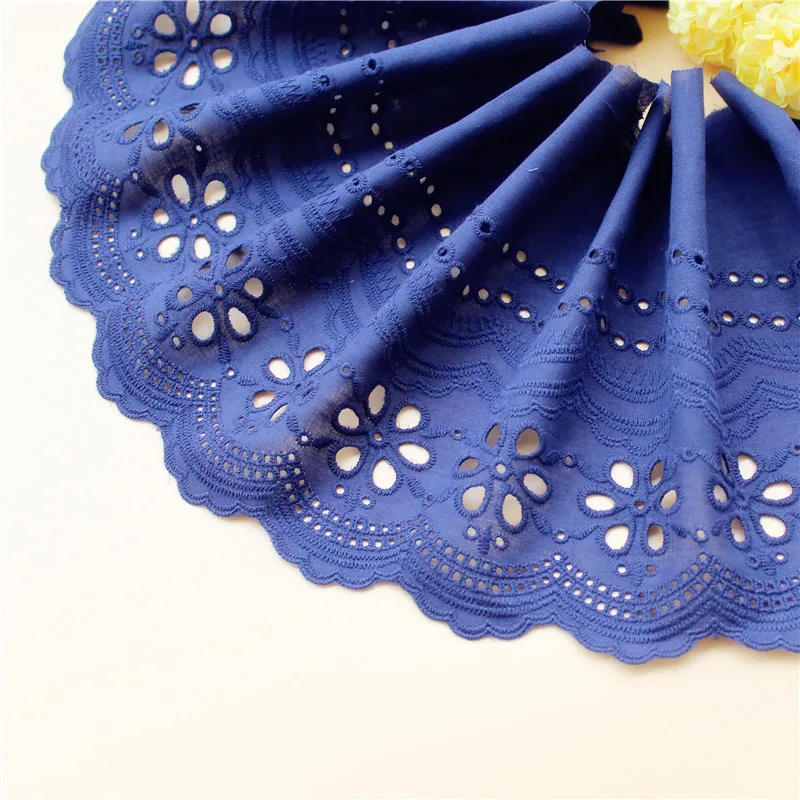 Description Picture 4 of itemCotton Embroidery Lace Trim, Sewing Accessories, 21cm Wide, DIY Handmade Skirt, Bedding Curtains, Lace Fabric, 2Yards Colors