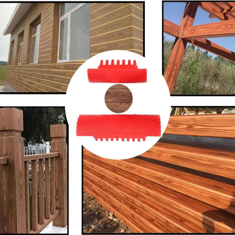 Description Picture 5 of itemRubber Wood Grain Paint Roller Imitation Wood Grain Pattern Paint Design Brush Home Decor Art Embossing DIY Wall Painting Tool