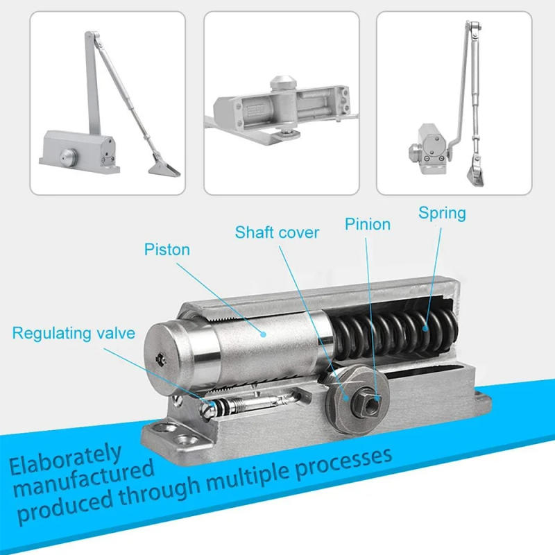 Description Picture 5 of itemAutomatic Door Closer Spring Hydraulic Buffer Metal Concealed Gate Closer Adjustable Speed Door Mute Closing 15 to 30KG