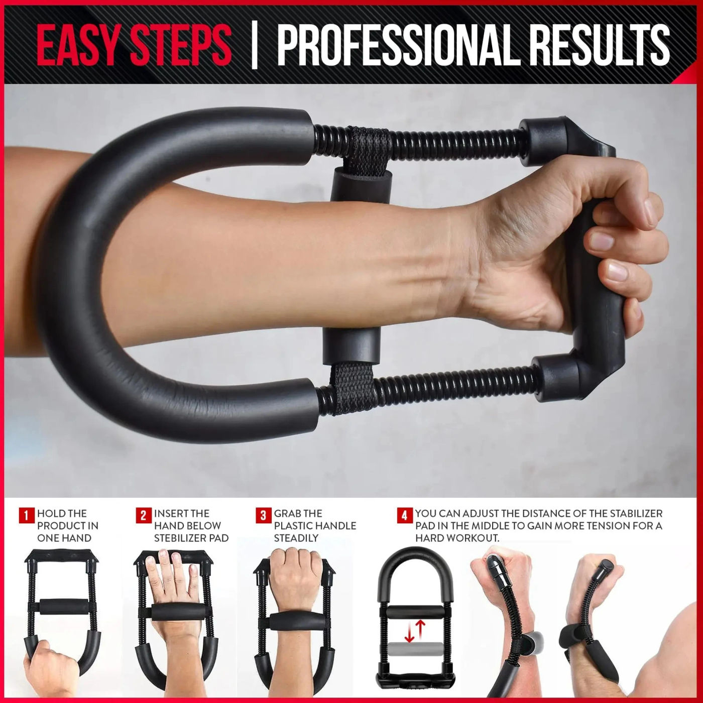 Description Picture 4 of itemPower Wrists and Strength Exerciser Forearm Strengthener Adjustable Hand Grips Fitness Workout Arm Training Equipment