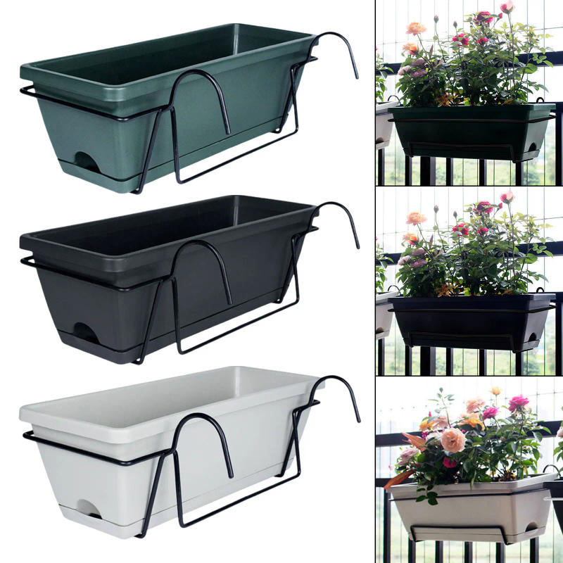 Description Picture 3 of itemHanging Planter for Balcony Railing Plant Basket Fence Planter Home Decor Window Box Planter Flower Pot for Garden Deck Yard