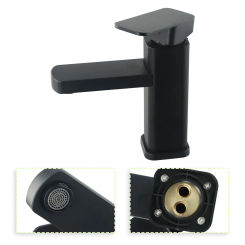 Bathroom Faucets Hot And Cold Mixer Tap Bathroom Basin Faucets Deck Mounted Black Square Single Cold Washbasin Bathtub Faucet