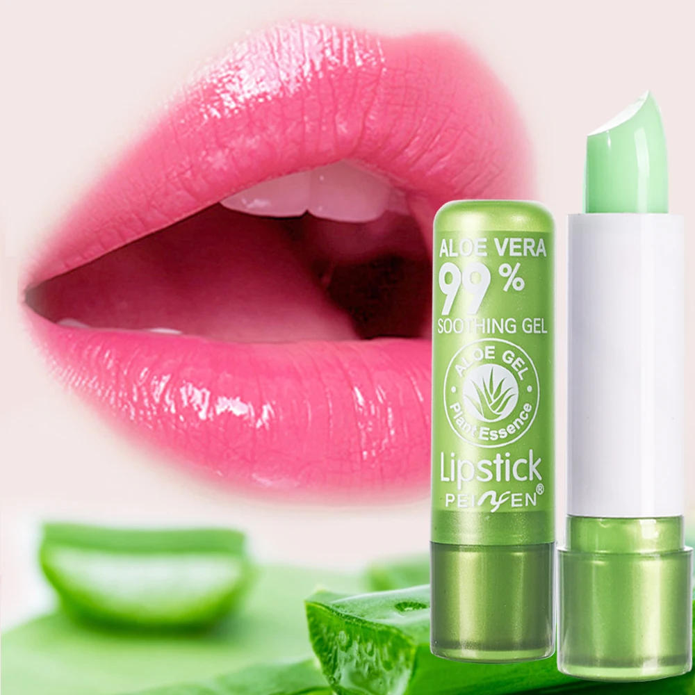 Description Picture 2 of item1pcs Waterproof Color Changing Lipstick  Long Lasting Not Easy To Fade Aloe Vera Lipstick Moisturizing Color Nourishing Lip Balm