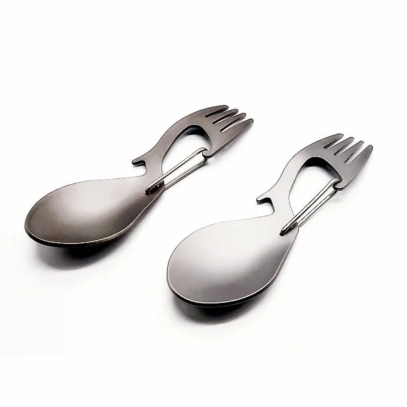 Description Picture 4 of itemMulti functional pure titanium dual-use fork spoon, light titanium alloy spoon outdoor camping tableware spoon